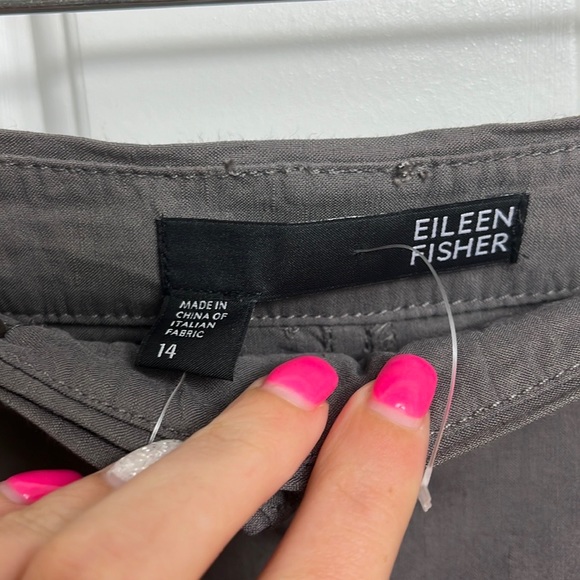 NWT Eileen Fisher Linen Blend Dapple Short Skirt Gray Size 14 - Picture 10 of 16